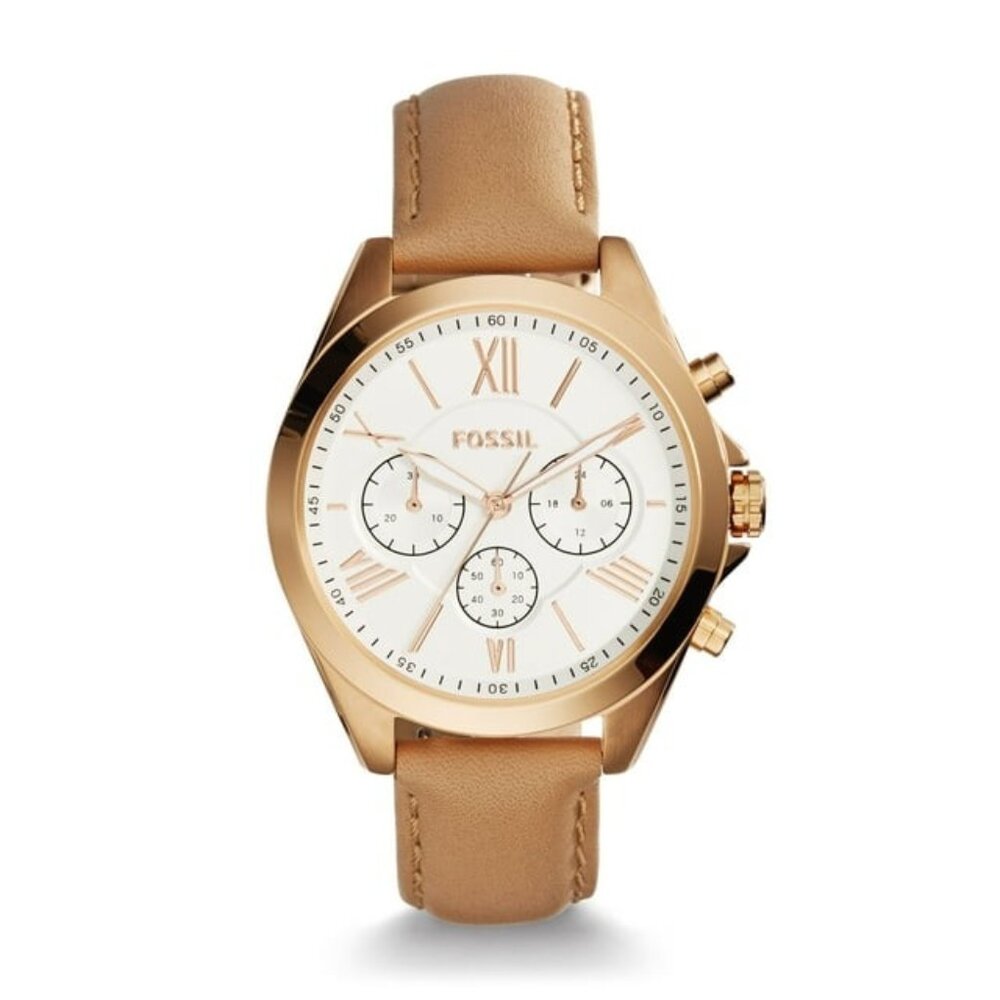 Fossil Fossil Women's Modern Courier Chronograph Tan Leather Watch fossil BQ1751
